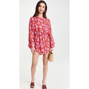 LoveShackFancy NWT red floral mini dress medium